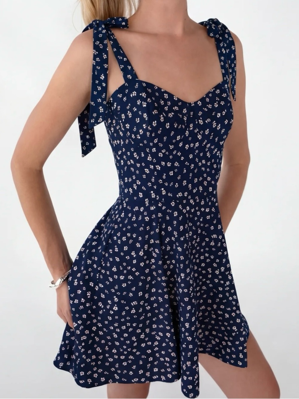OAK + FORT  Bustier Mini Dress Navy Floral Size XS
